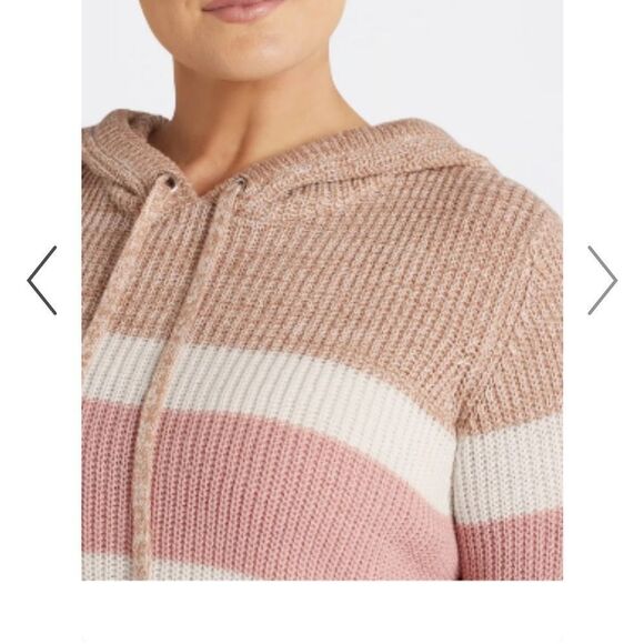 LETY & ME Adina Colorblock Hooded Pullover beige 1X NWT stitch fix - Picture 3 of 6